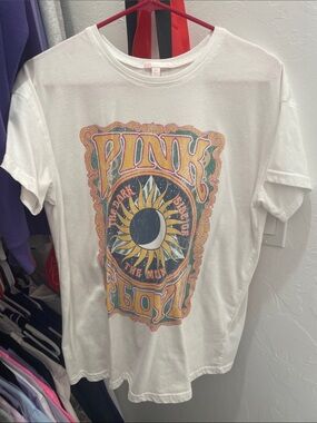 Pink Floyd White Graphic Tee - Sun & Moon Design